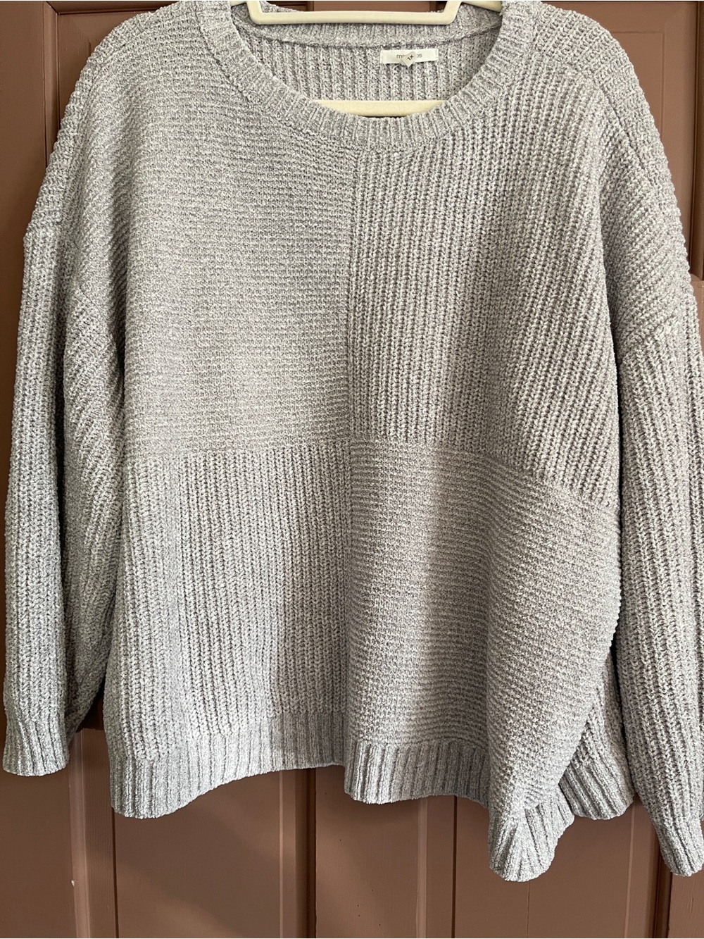 Maurice’s Gray Quadrant Knit Soft Split Hem Sweater 1x